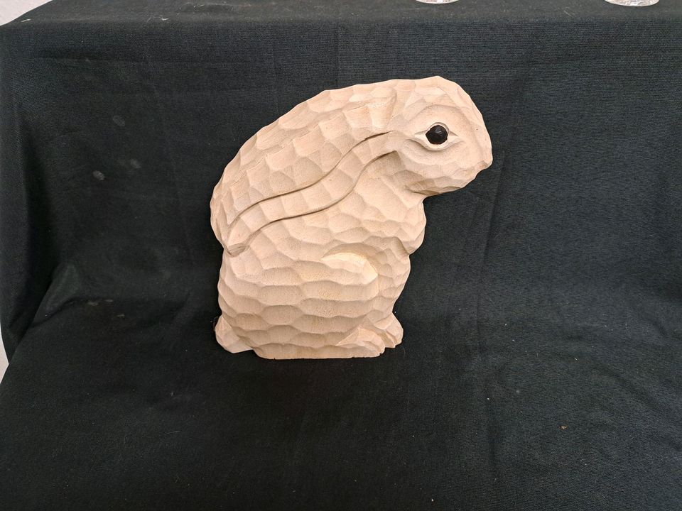 Holz Hase , James Haddon, Holzfigur 29,5 cm hoch