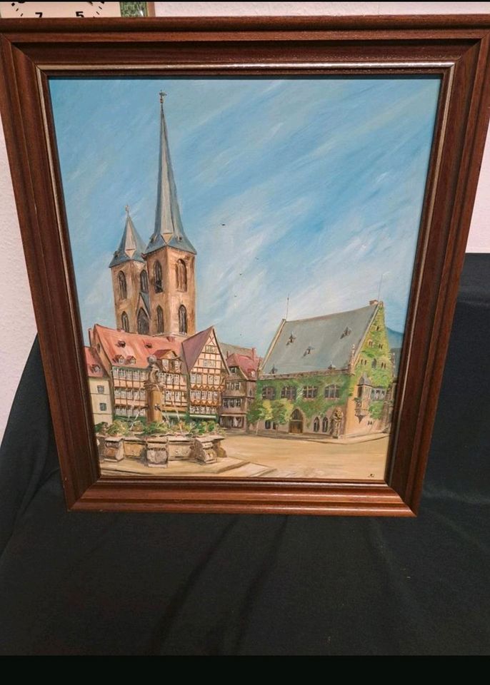 Bild gemalt Kirche 58 x 48 cm