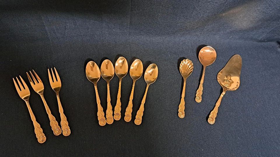 Nivella Besteck , Rostfrei, Goldfarbenen Kuchengabeln