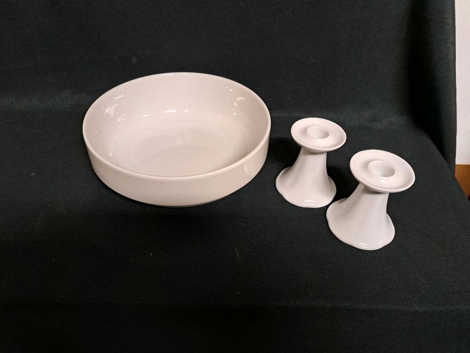 Bauscher Weiden, Weiß, Schale , Kerzenständer