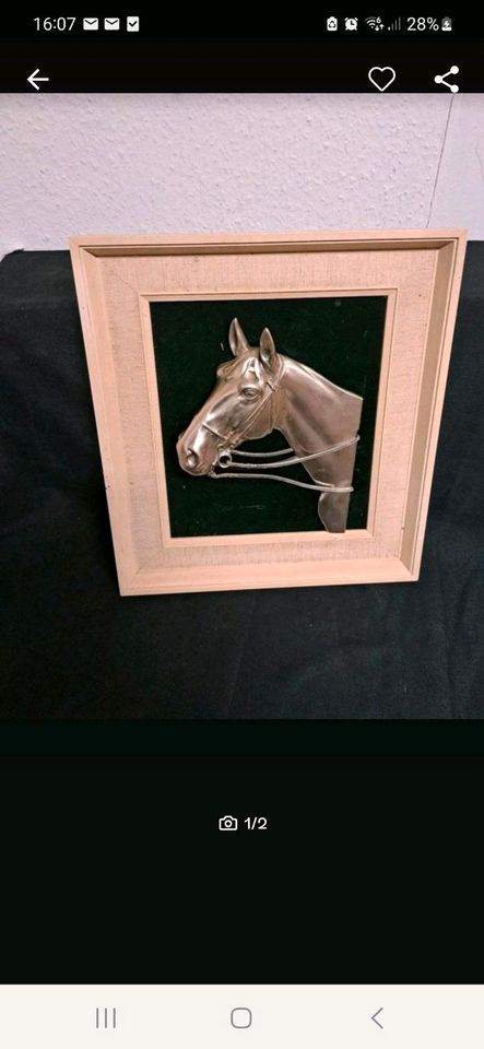 Zinn Bild , 3 D , Pferdemotiv