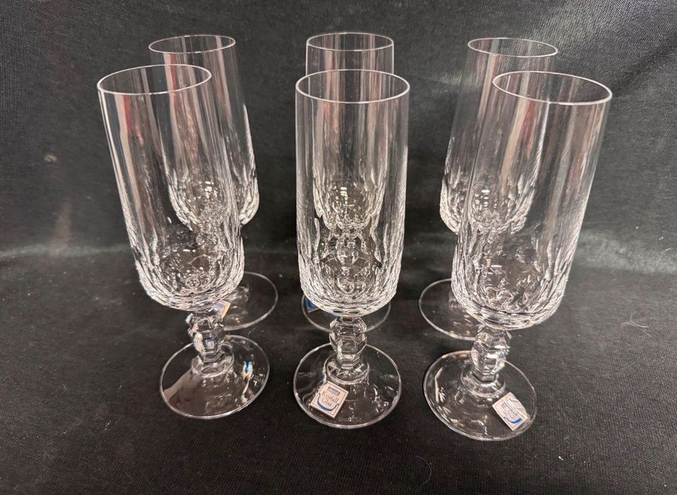 6x Kristall Gläser Sekt Gläser