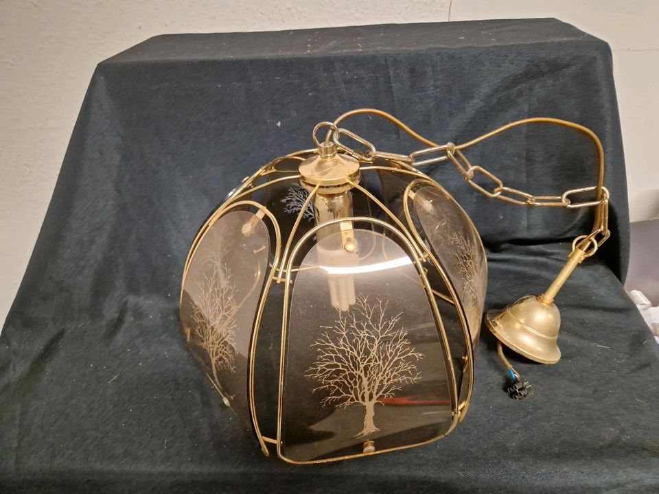 Deckenlampe, Glaslampe, Gold