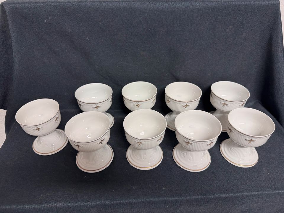 9x Eisbecher Eisschalen Friesland Melitta Schloss Göden