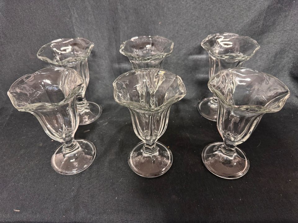 6x Eisbecher Glas Becher