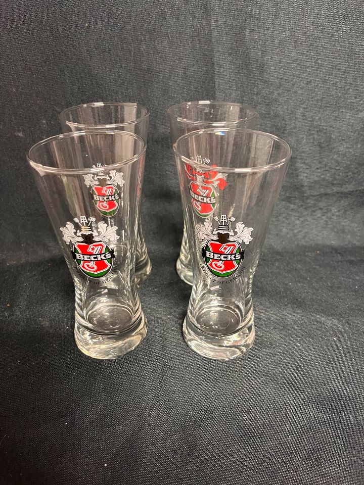 4x Becks Biergläser