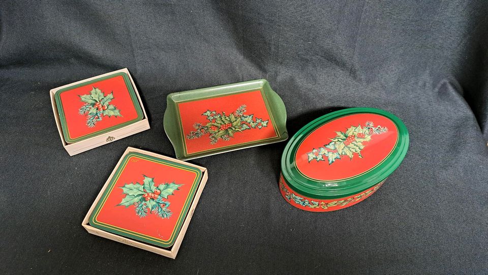 Weihnachtsdeko, Keksdose, Untersetzer, Tablett,