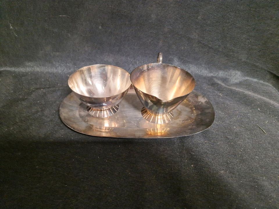 90 Silber , Milchkännchen Zuckerdose Servierplatte