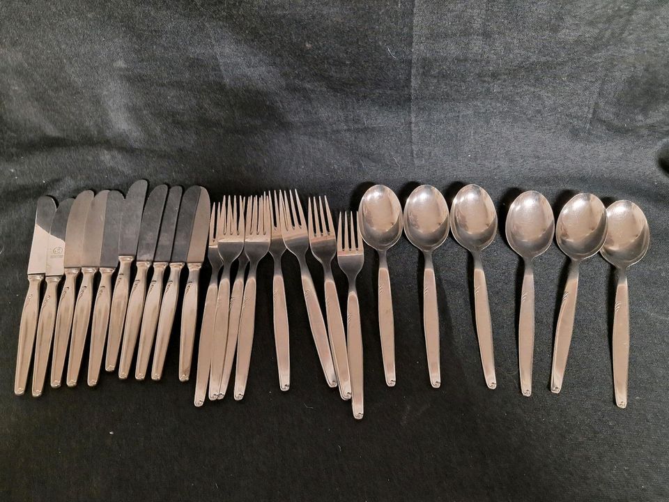 Besteck, Edelstahl, Messer, Gabel Löffel