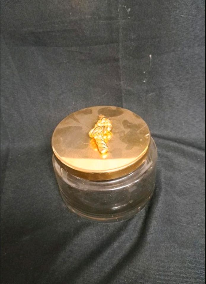 Deckel Dose, 24 Carat, Glas 9 cm hoch ohne Deckel